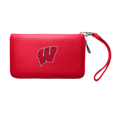 Wisconsin Badgers Zip Organizer Wallet Pebble - Light Red