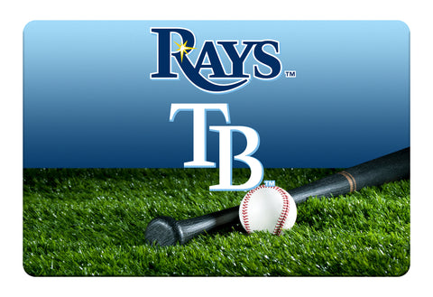 Tampa Bay Rays Pet Bowl Mat Team Color Baseball Size Large 