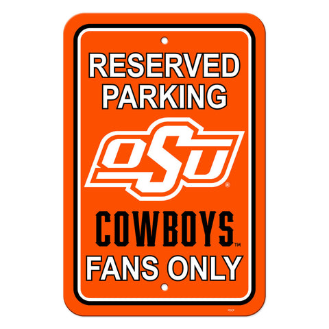 Oklahoma State Cowboys Sign 12x18 Plastic Reserved Parking Style 