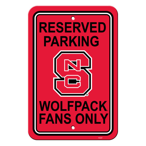 North Carolina State Wolfpack Sign 12x18 Plastic Reserved Parking Style 