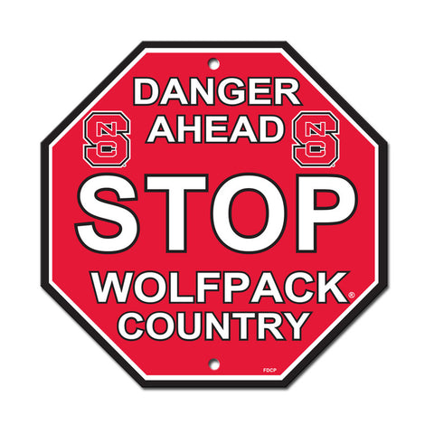 North Carolina State Wolfpack Sign 12x12 Plastic Stop Style 