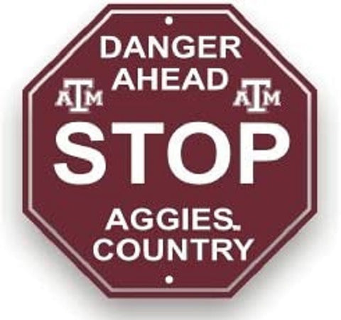 Texas A&M Aggies Sign 12x12 Plastic Stop Style 