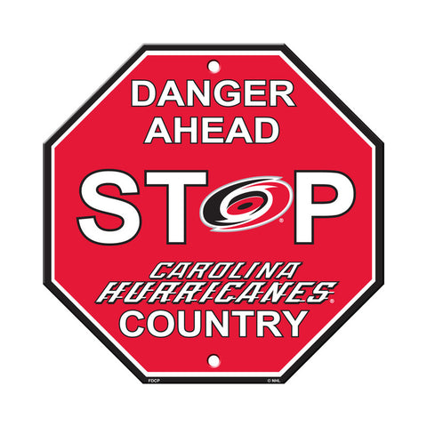 Carolina Hurricanes Sign 12x12 Plastic Stop Style 