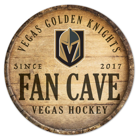 Las Vegas Golden Knights Sign Wood 14 Inch Round Barrel Top Design Special Order