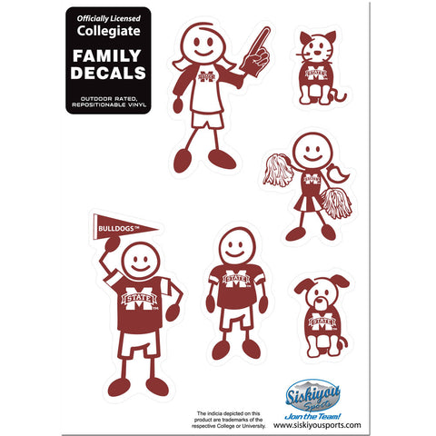 Mississippi St. Bulldogs Family Decal Set - Small