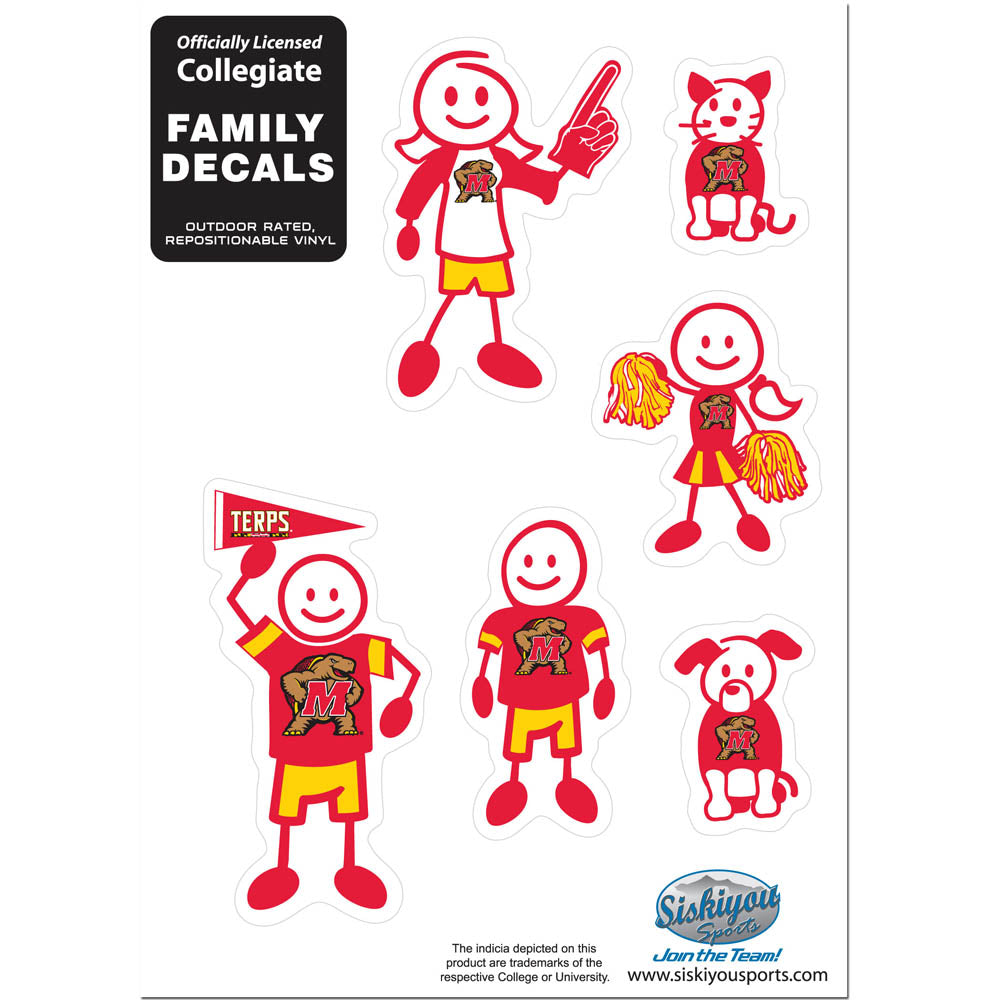 Maryland Terrapins Family Decal Set - Small