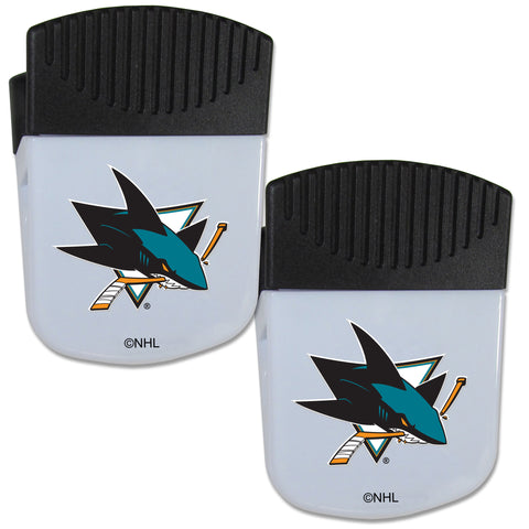 San Jose Sharks   Chip Clip Magnet with Bottle Opener 2 pack 