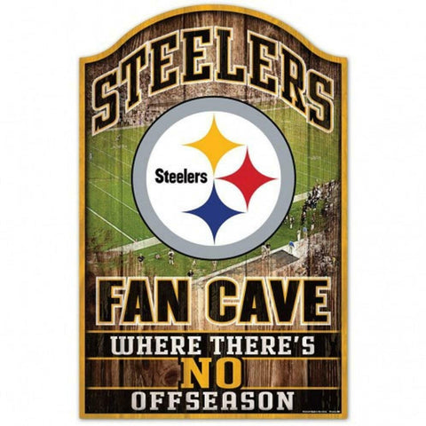 Pittsburgh Steelers Wood Sign 11"x17" Fan Cave Design