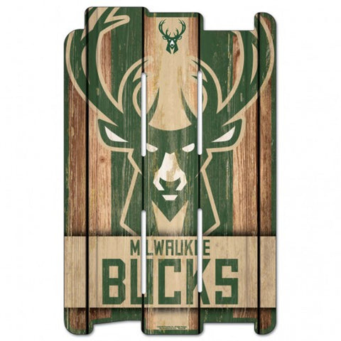 Milwaukee Bucks Sign 11x17 Wood Fence Style Special Order