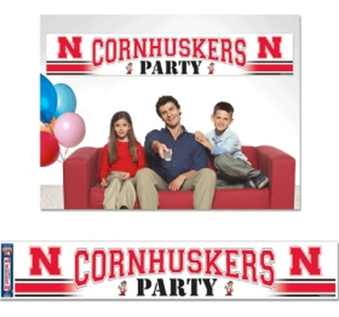 Nebraska Cornhuskers Banner 12x65 Party Style 