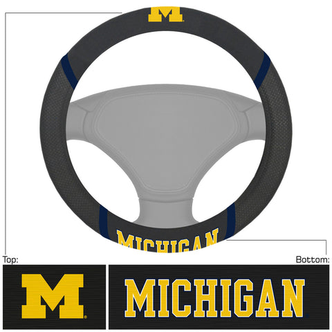 Michigan Wolverines Steering Wheel Cover Mesh/Stitched Special Order