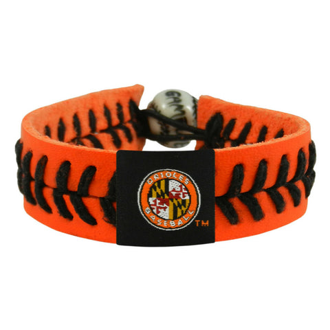 Baltimore Orioles Bracelet Team Color Baseball Jersey Sleeve Logo Orange Leather Black Thread 
