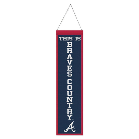 Atlanta Braves Banner Wool 8x32 Heritage Slogan Design Special Order