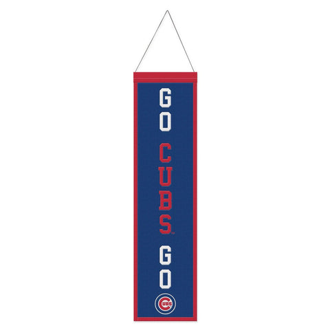 Chicago Cubs Banner Wool 8x32 Heritage Slogan Design Special Order