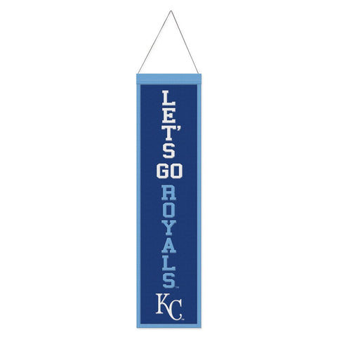 Kansas City Royals Banner Wool 8x32 Heritage Slogan Design Special Order