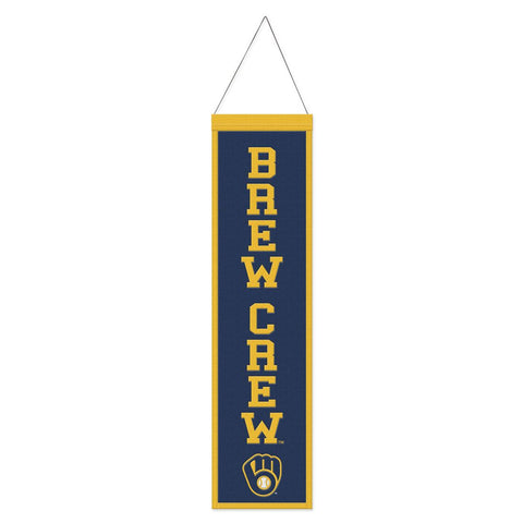 Milwaukee Brewers Banner Wool 8x32 Heritage Slogan Design Special Order