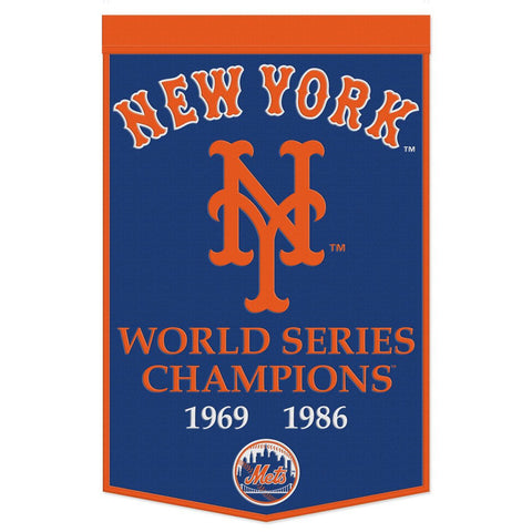 New York Mets Banner Wool 24x38 Dynasty Champ Design Special Order
