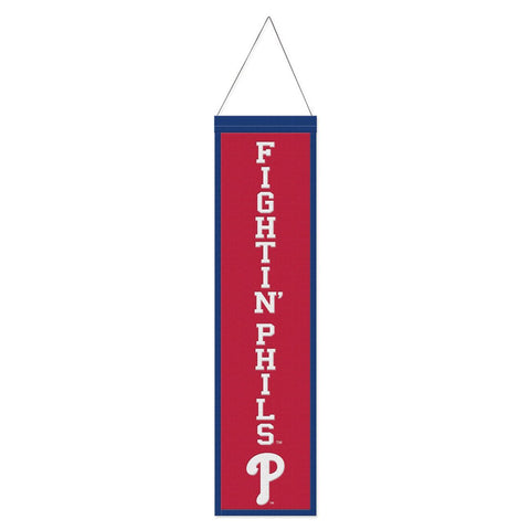 Philadelphia Phillies Banner Wool 8x32 Heritage Slogan Design Special Order
