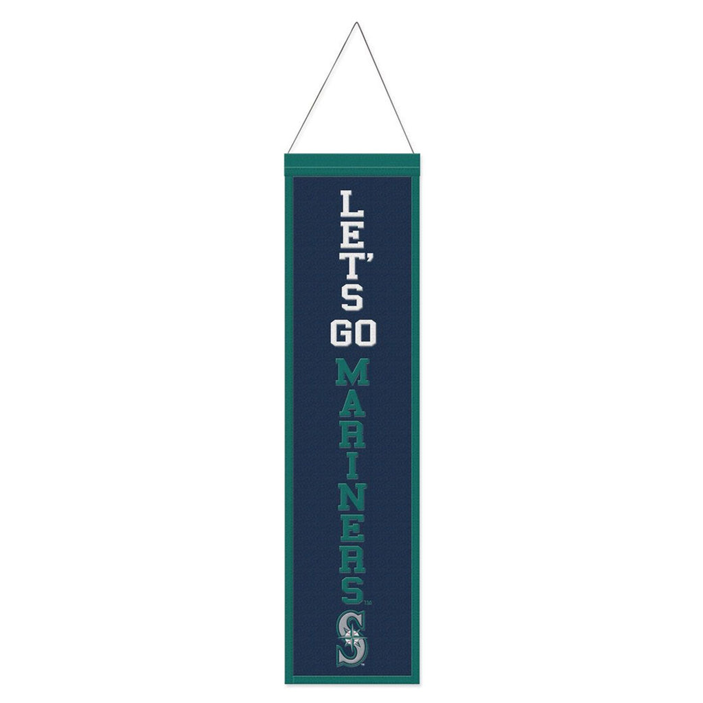 Seattle Mariners Banner Wool 8x32 Heritage Slogan Design Special Order