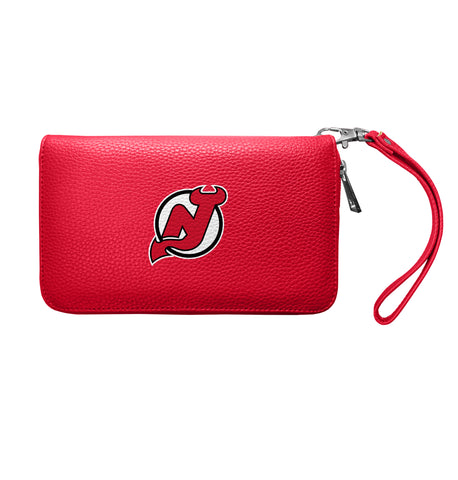 New Jersey Devils Zip Organizer Wallet Pebble - Light Red