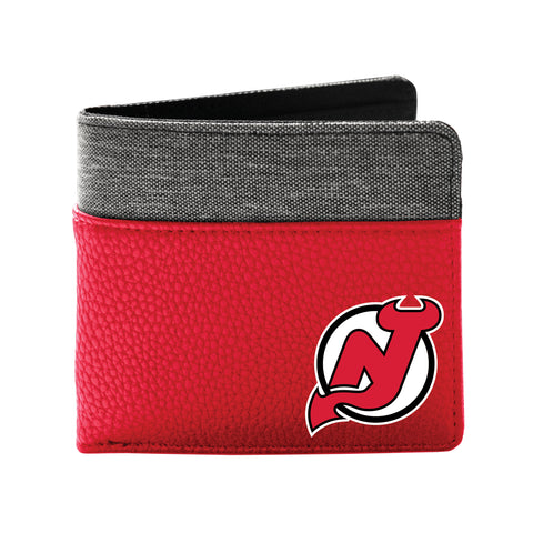 New Jersey Devils Pebble Bifold Wallet - Light Red