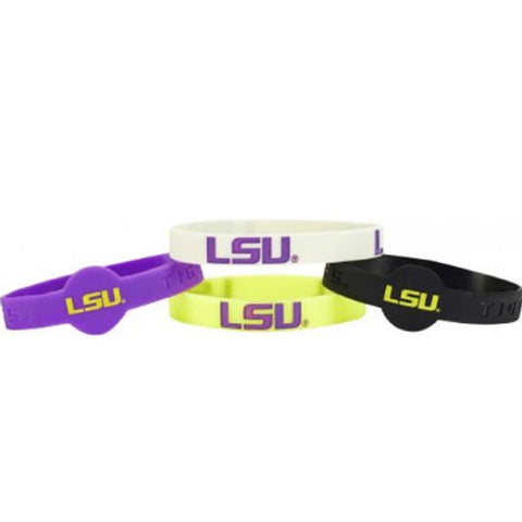 LSU Tigers Bracelets 4 Pack Silicone Special Order