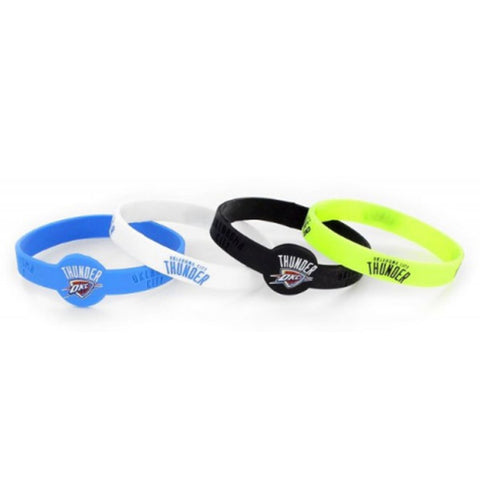 Oklahoma City Thunder Bracelets 4 Pack Silicone Special Order