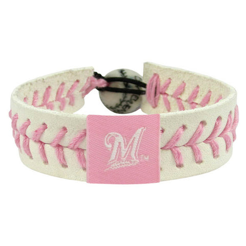 Milwaukee Brewers Bracelet Baseball Pink 