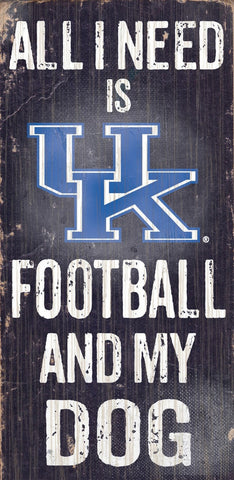 Kentucky Wildcats Wood Sign Football and Dog 6"x12" Special Order