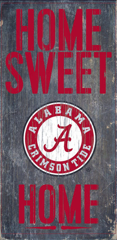 Alabama Crimson Tide Wood Sign Home Sweet Home 6"x12"