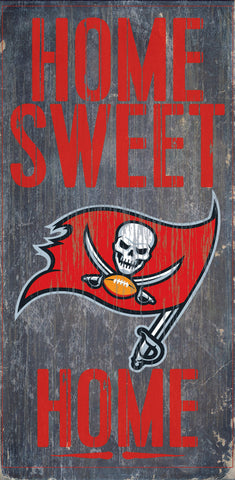 Tampa Bay Buccaneers Wood Sign Home Sweet Home 6"x12"