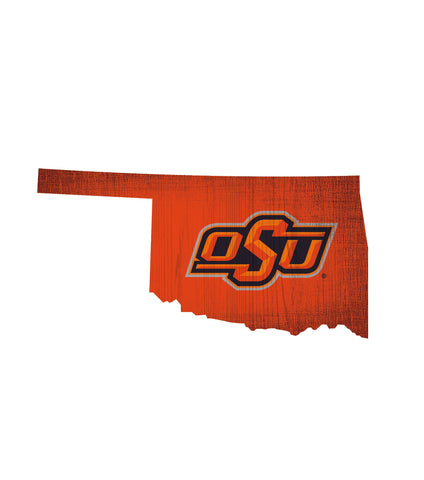 Oklahoma State Cowboys Sign Wood 12 Inch Team Color State Shape Design Special Order 