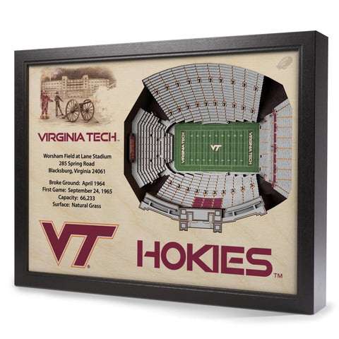 Virginia Tech Hokies 25-Layer StadiumView 3D Wall Art