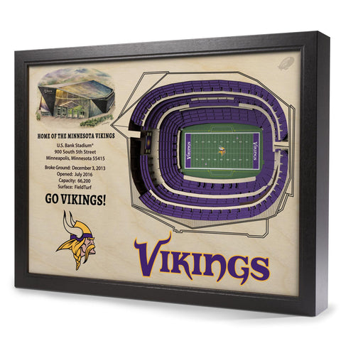 Minnesota Vikings 25-Layer StadiumView 3D Wall Art