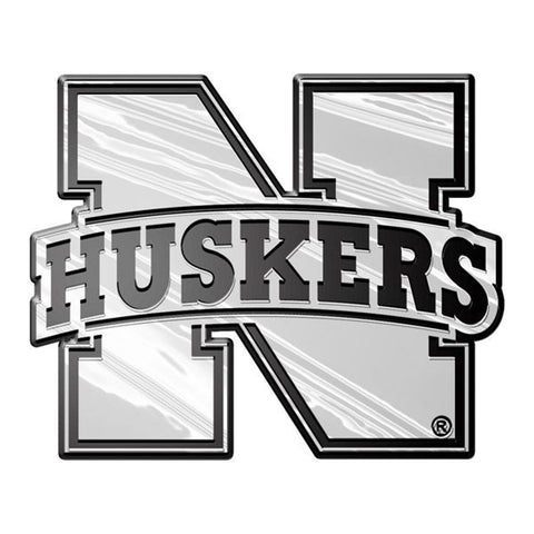 Nebraska Cornhuskers Auto Emblem Silver