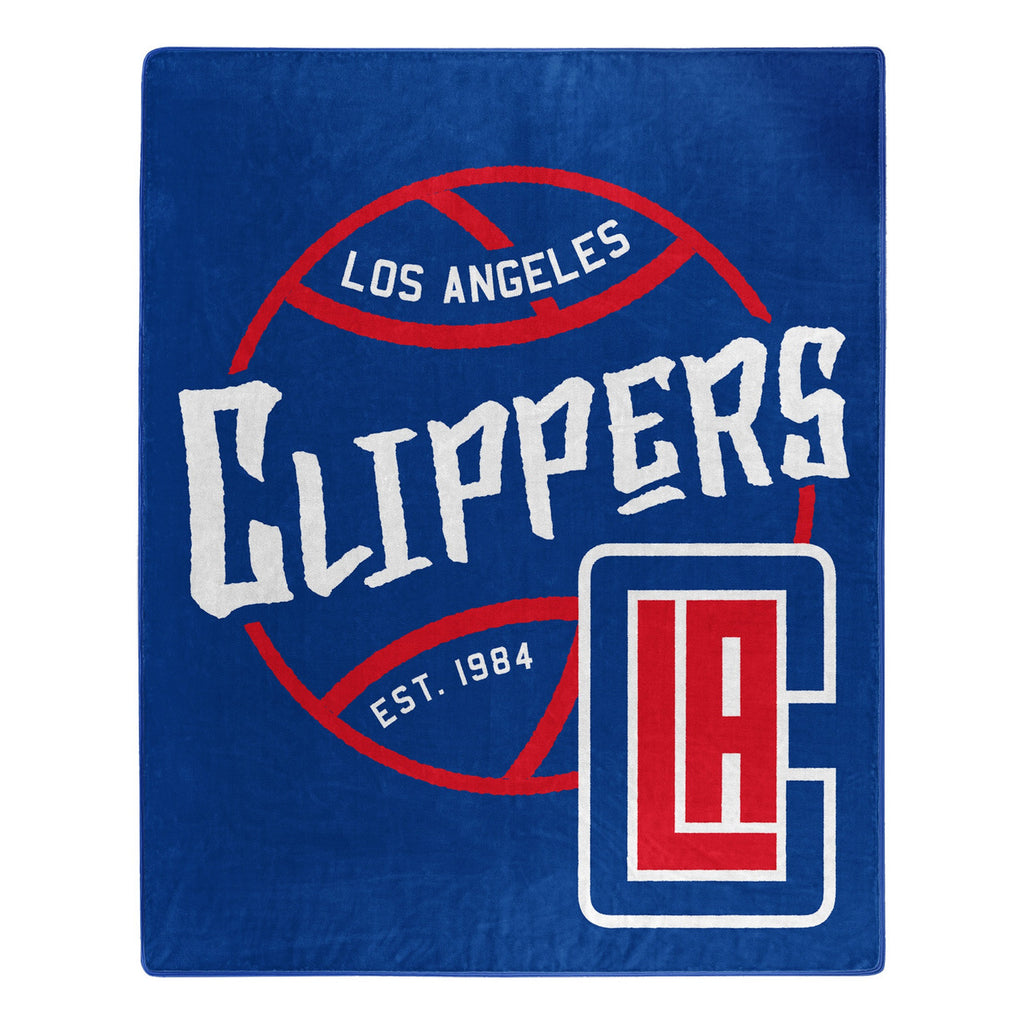 Los Angeles Clippers Blanket 50x60 Raschel Blacktop Design Special Order