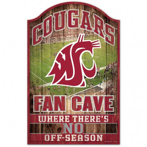 Washington State Cougars Sign 11x17 Wood Fan Cave Design Special Order