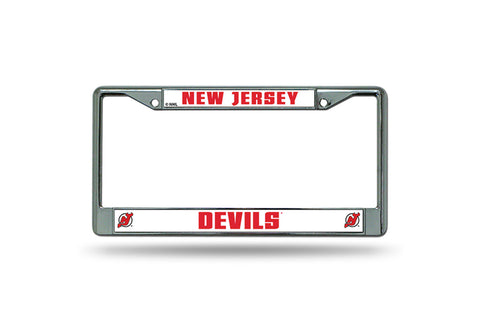 New Jersey Devils License Plate Frame Chrome Special Order
