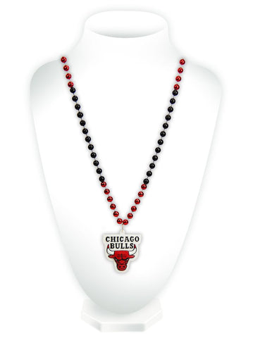 Chicago Bulls Beads with Medallion Mardi Gras Style Special Order