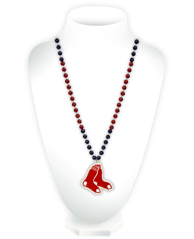 Boston Red Sox Beads with Medallion Mardi Gras Style Special Order