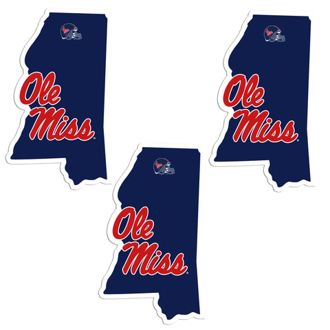 Ole Miss Rebels   Home State Decal 3pk 