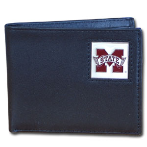 Mississippi St. Bulldogs Leather Bifold Wallet