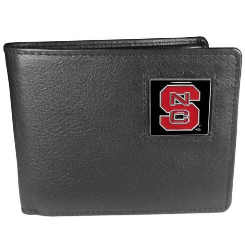 North Carolina State Wolfpack   Leather Bi fold Wallet Packaged in Gift Box 