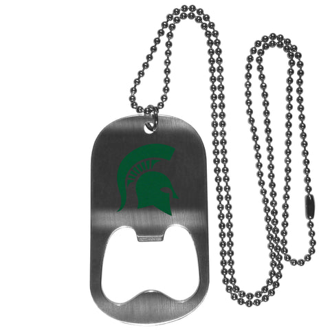Michigan St. Spartans Bottle Opener Tag Necklace