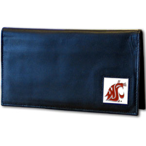 Washington St. Cougars Deluxe Leather Checkbook Cover