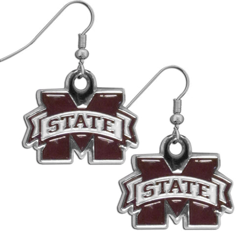 Mississippi State Bulldogs Chrome Dangle Earrings