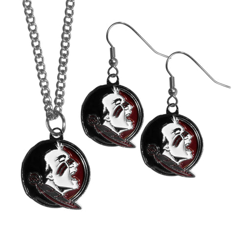 Florida St. Seminoles Dangle Earrings and Chain Necklace Set
