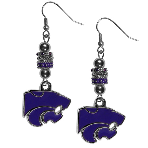Kansas St. Wildcats Euro Bead Earrings