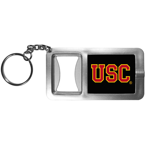 USC Trojans Flashlight Key Chain with Bottle Opener