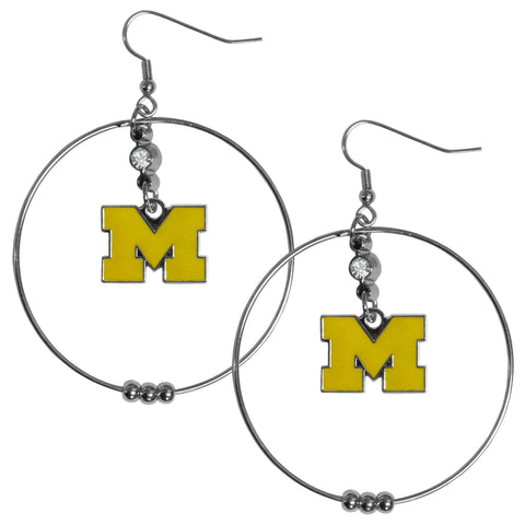 Michigan Wolverines 2 Inch Hoop Earrings